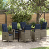 vidaXL Tuin Eettafel Set met kussen 3 pcs Zwart poly rattan
