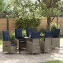 vidaXL Tuin Eettafel Set met kussen 3 pcs Zwart poly rattan