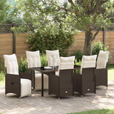 vidaXL Tuin Eettafel Set met kussen 3 pcs Zwart poly rattan
