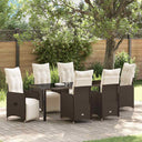 vidaXL Tuin Eettafel Set met kussen 3 pcs Zwart poly rattan