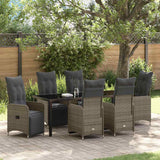vidaXL Tuin Eettafel Set met kussen 3 pcs Zwart poly rattan