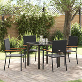 vidaXL Garden Dining Set with cushions 3 pcs Black poly rattan