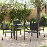 vidaXL Garden Dining Set with cushions 3 pcs Black poly rattan