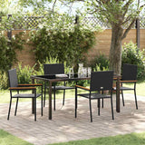 vidaXL Garden Dining Set with cushions 3 pcs Black poly rattan