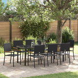 vidaXL Garden Dining Set with cushions 3 pcs Black poly rattan