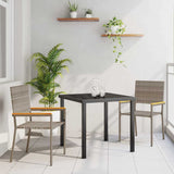 vidaXL Garden Dining Set with cushions 3 pcs Black poly rattan