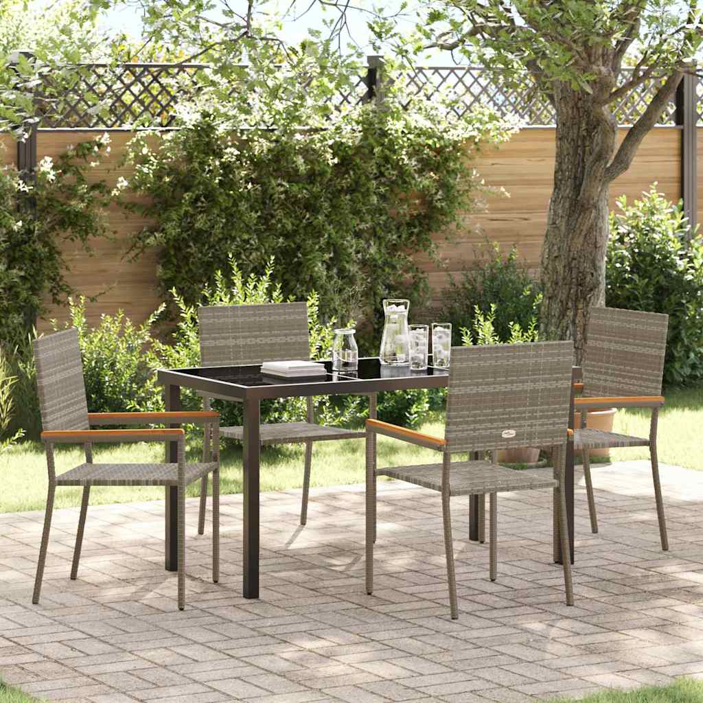 vidaXL Garden Dining Set with cushions 3 pcs Black poly rattan