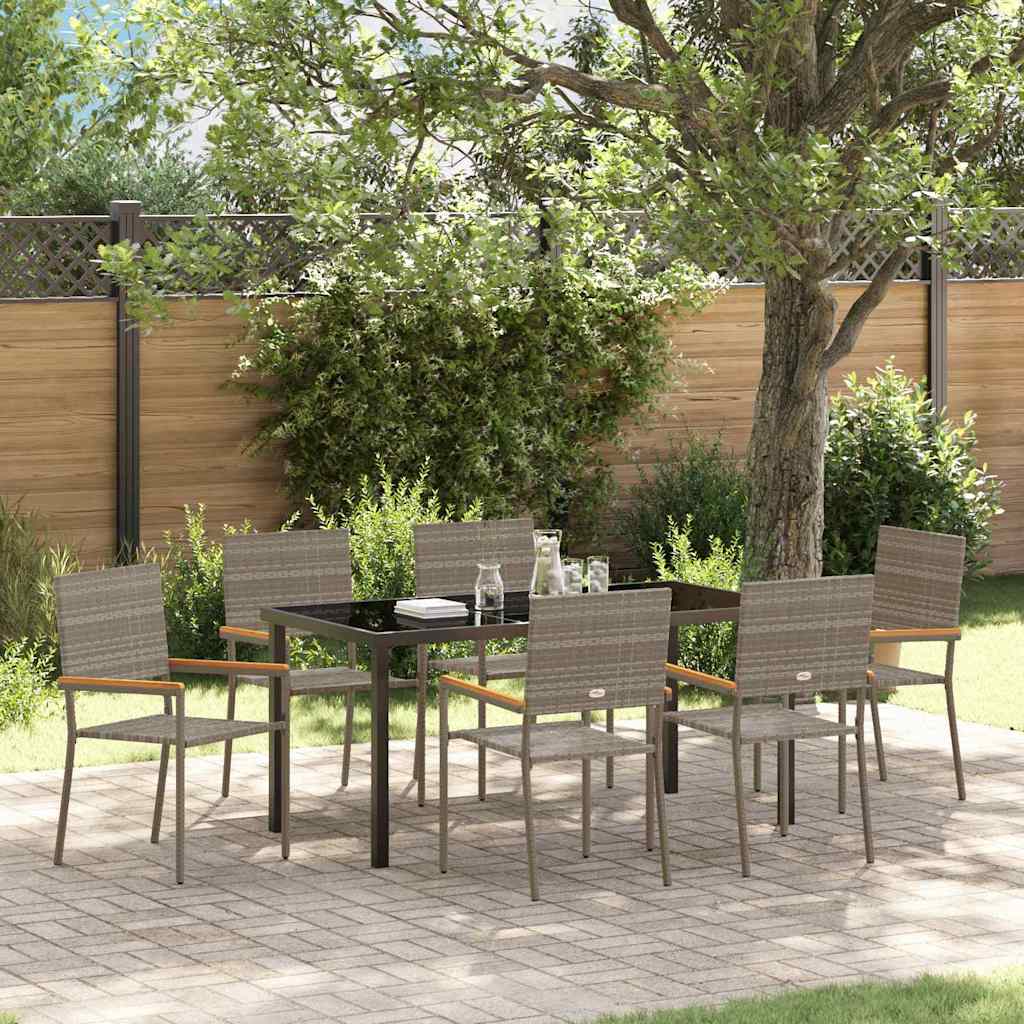 vidaXL Garden Dining Set with cushions 3 pcs Black poly rattan
