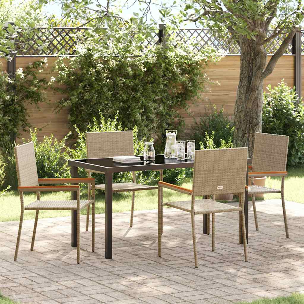 vidaXL Garden Dining Set with cushions 3 pcs Black poly rattan