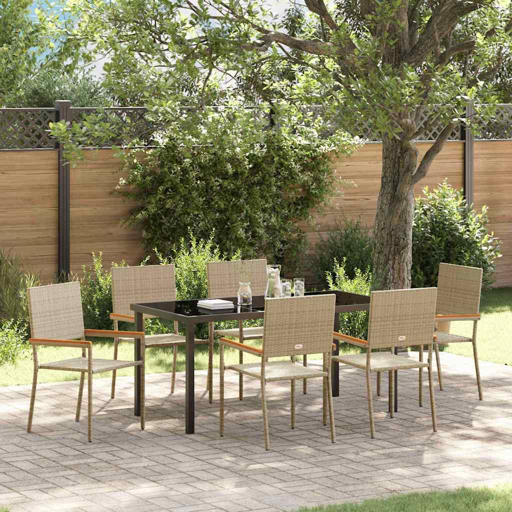 vidaXL Garden Dining Set with cushions 3 pcs Black poly rattan