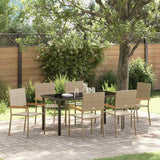vidaXL Garden Dining Set with cushions 3 pcs Black poly rattan