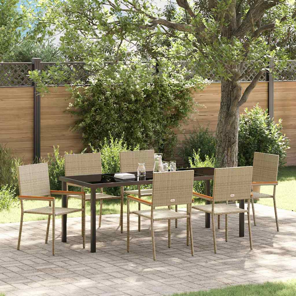 vidaXL Garden Dining Set with cushions 3 pcs Black poly rattan