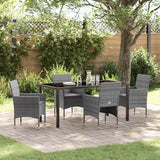vidaXL Garden Dining Set with Cushions 3 pcs Black Poly Rattan