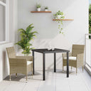 vidaXL Garden Dining Set with Cushions 3 pcs Black Poly Rattan