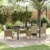 vidaXL Garden Dining Set with Cushions 3 pcs Black Poly Rattan