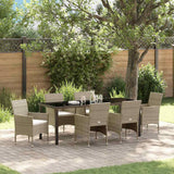 vidaXL Garden Dining Set with Cushions 3 pcs Black Poly Rattan