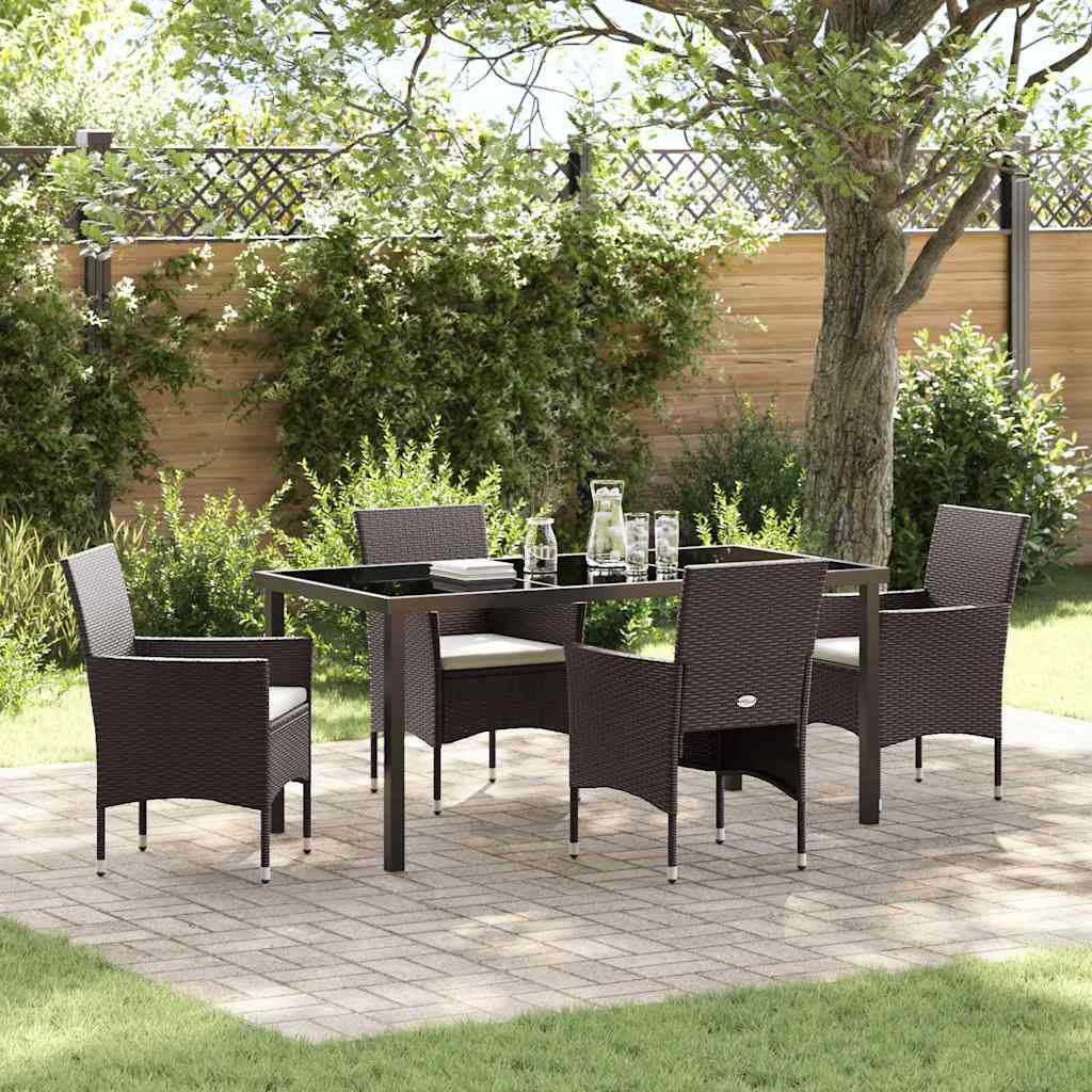 vidaXL Garden Dining Set with Cushions 3 pcs Black Poly Rattan