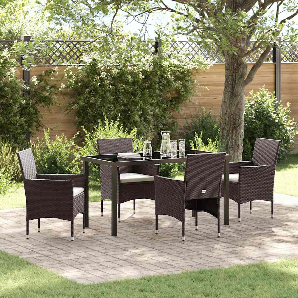 vidaXL Garden Dining Set with Cushions 3 pcs Black Poly Rattan