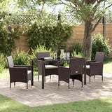 vidaXL Garden Dining Set with Cushions 3 pcs Black Poly Rattan