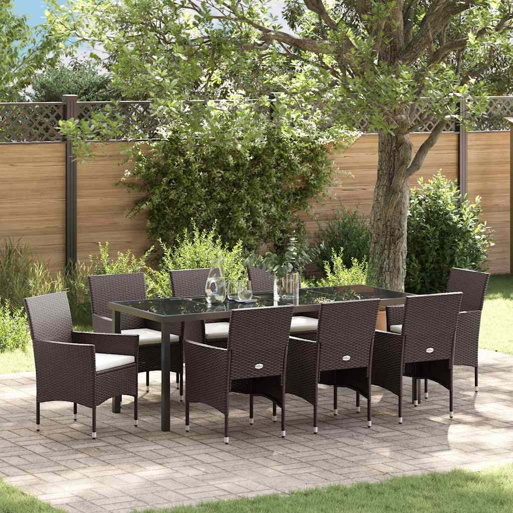 vidaXL Garden Dining Set with Cushions 3 pcs Black Poly Rattan