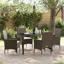 vidaXL Tuin Eettafel Set met kussen 3 pcs Zwart poly rattan