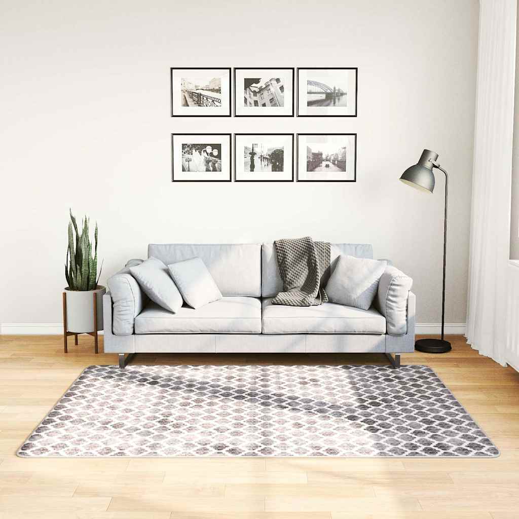 vidaXL Vloerkleed wasbaar anti-slip 80x150 cm meerkleurig