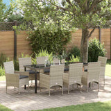 vidaXL Tuin Eettafel Set met kussen 3 pcs Zwart poly rattan