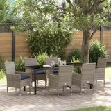 vidaXL Tafel en stoelen set met kussen 3 pcs Bruin PE Riet