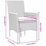 vidaXL Garden Dining Set with cushions 3 pcs Black poly rattan