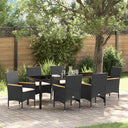 vidaXL Garden Dining Set with cushions 3 pcs Black poly rattan