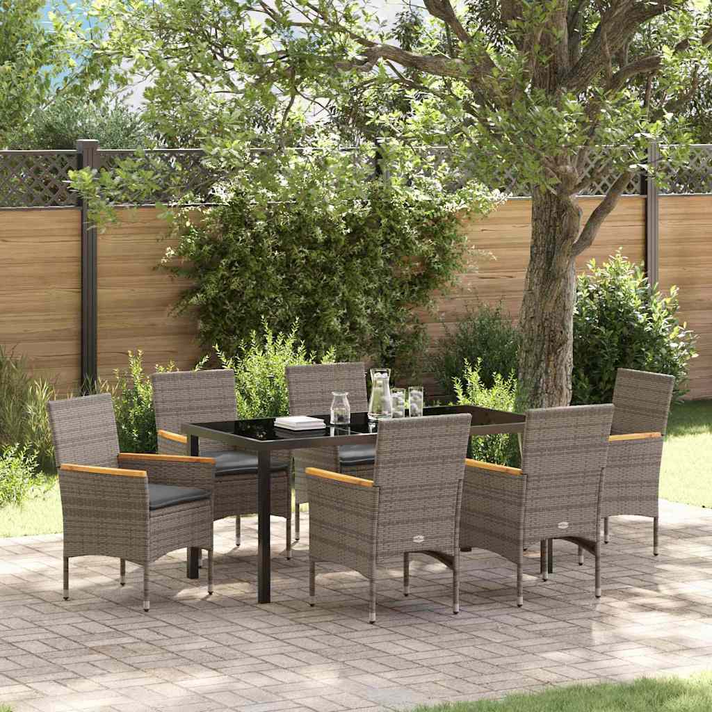 vidaXL Garden Dining Set with cushions 3 pcs Black poly rattan