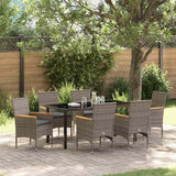 vidaXL Garden Dining Set with cushions 3 pcs Black poly rattan