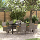 vidaXL Garden Dining Set with cushions 3 pcs Black poly rattan