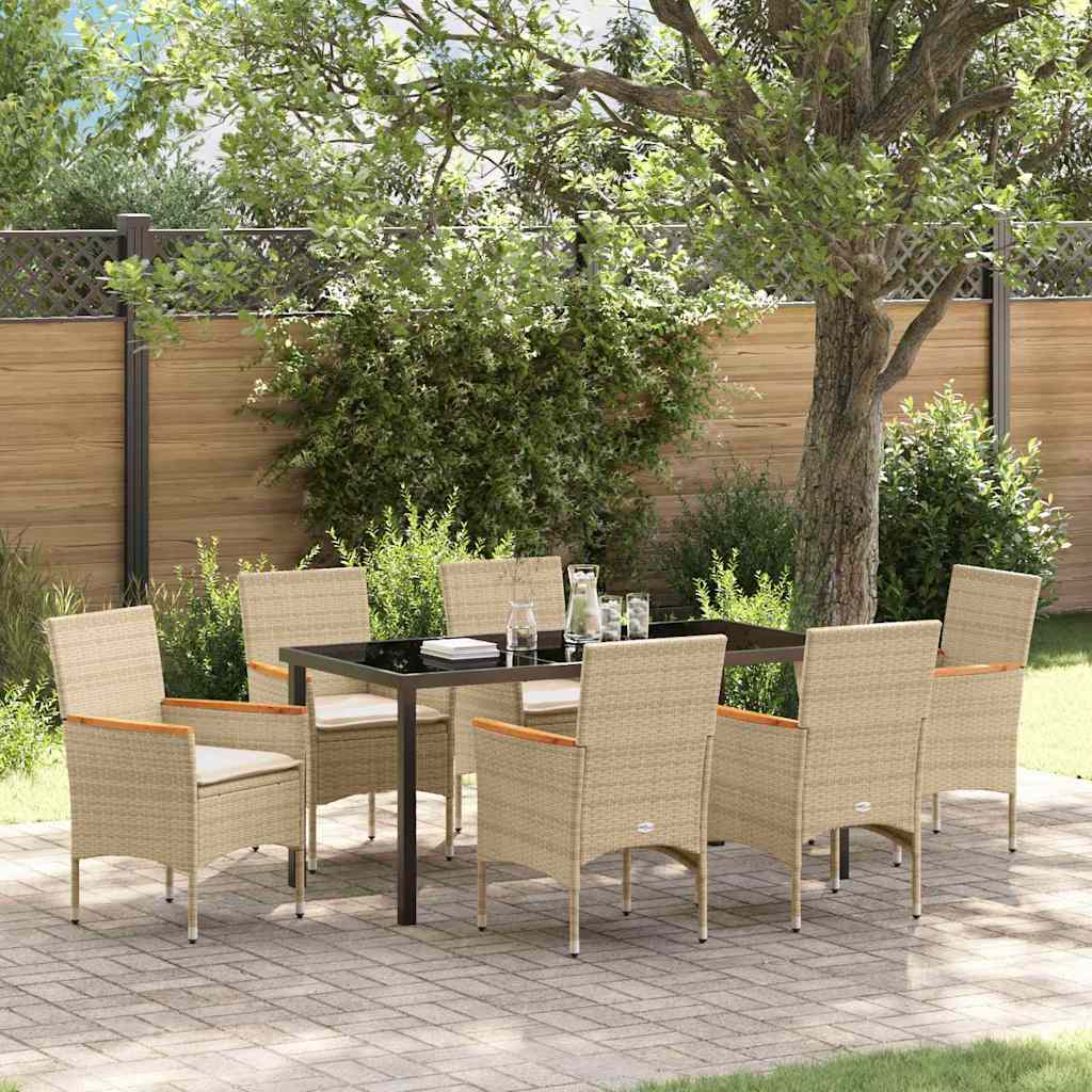 vidaXL Garden Dining Set with cushions 3 pcs Black poly rattan