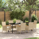 vidaXL Garden Dining Set with cushions 3 pcs Black poly rattan