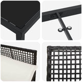 vidaXL Tuin Eettafel Set met kussen 3 pcs Zwart poly rattan