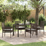 vidaXL Tuin Eettafel Set met kussen 3 pcs Zwart poly rattan