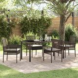 vidaXL Tuin Eettafel Set met kussen 3 pcs Zwart poly rattan