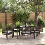 vidaXL Tuin Eettafel Set met kussen 3 pcs Zwart poly rattan