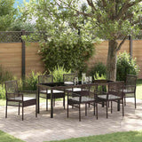 vidaXL Tuin Eettafel Set met kussen 3 pcs Zwart poly rattan