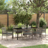 vidaXL Tuin Eettafel Set met kussen 3 pcs Zwart poly rattan