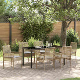 vidaXL Tuin Eettafel Set met kussen 3 pcs Zwart poly rattan