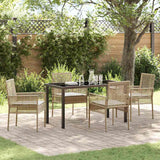 vidaXL Tuin Eettafel Set met kussen 3 pcs Zwart poly rattan