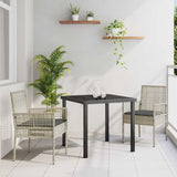 vidaXL Tuin Eettafel Set met kussen 3 pcs Zwart poly rattan
