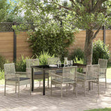 vidaXL Tuin Eettafel Set met kussen 3 pcs Zwart poly rattan