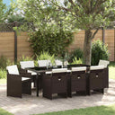 vidaXL Tuin Eettafel Set met kussen 5 pcs Zwart poly rattan