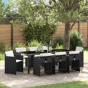 vidaXL Garden Dining Set with cushions 5 pcs Black poly rattan