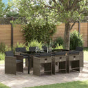 vidaXL Garden Dining Set with cushions 5 pcs Black poly rattan