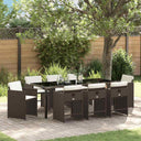 vidaXL Garden Dining Set with cushions 5 pcs Black poly rattan