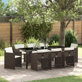 vidaXL Garden Dining Set with cushions 5 pcs Black poly rattan